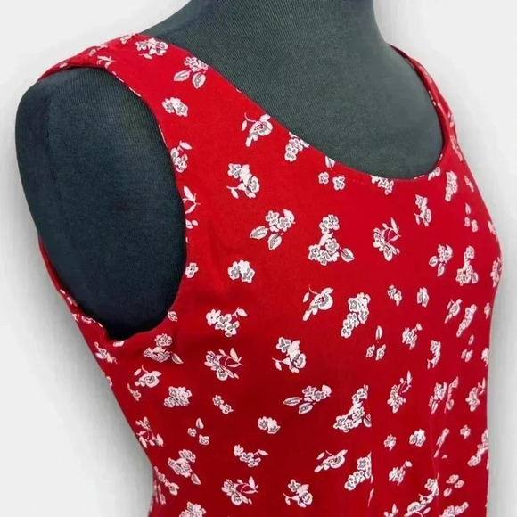 2 DYE 4 ladies floral sleeveless large dress‎ red with white flowers - Picture 7 of 11